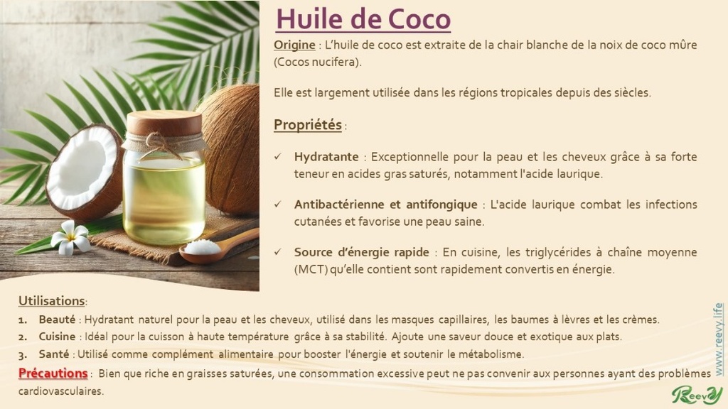 L'huile de noix de coco